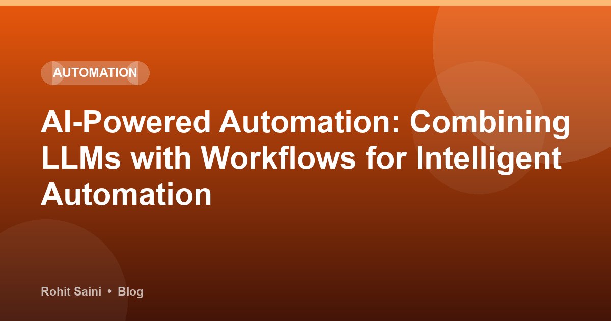 AI-Powered Automation: Combining LLMs with Workflows for Intelligent Automation