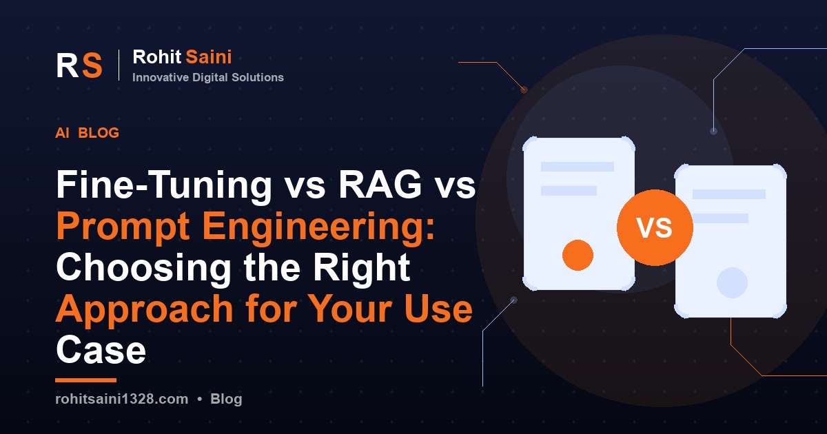 Fine-Tuning vs RAG vs Prompt Engineering: Choosing the Right Approach for Your Use Case