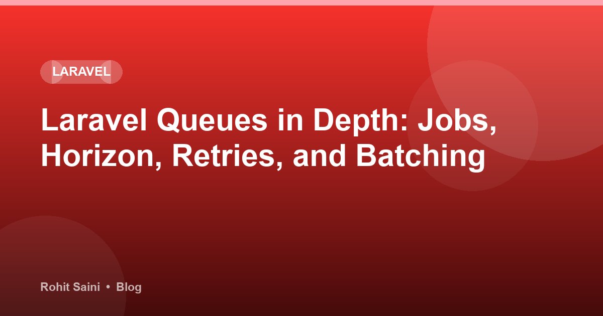 Laravel Queues in Depth: Jobs, Horizon, Retries, and Batching
