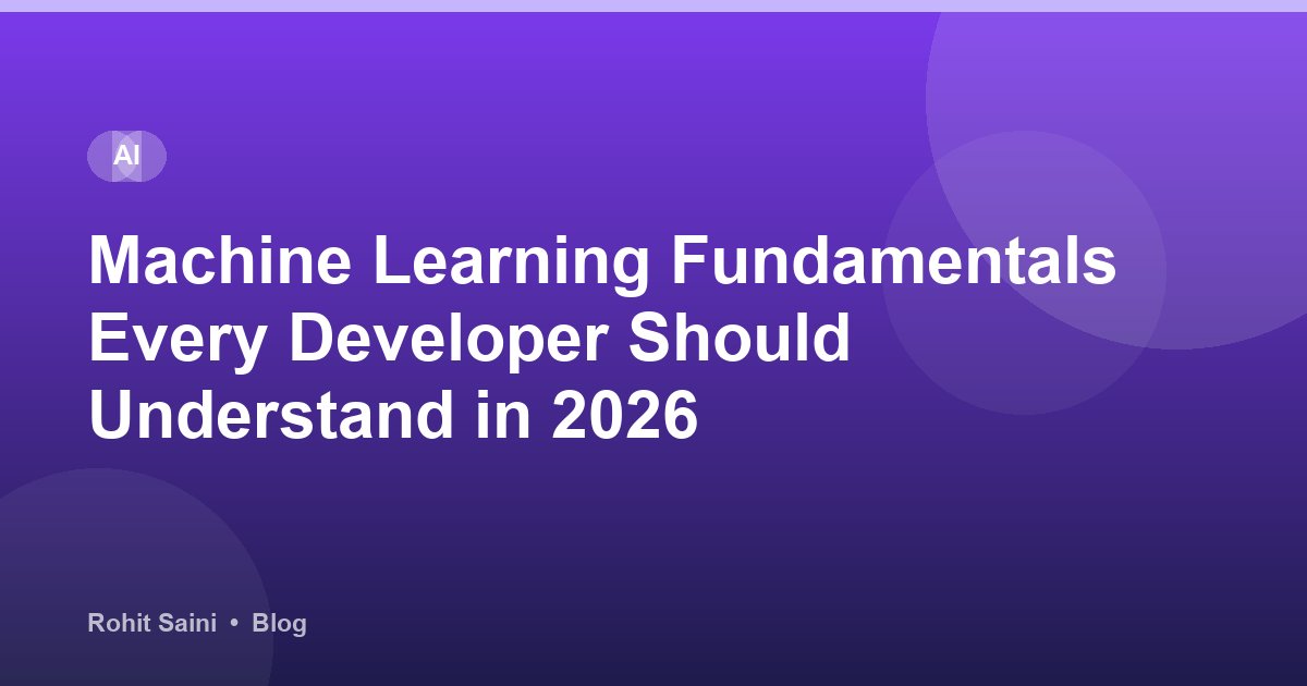 Machine Learning Fundamentals Every Developer Should Understand in 2026