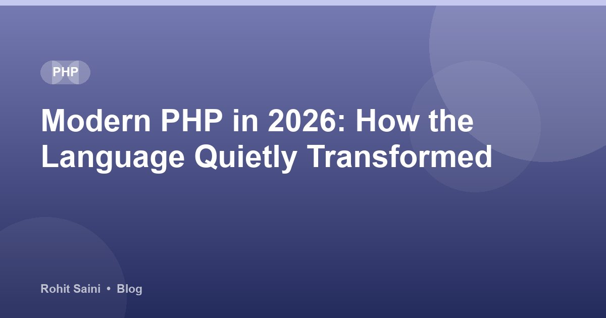 Modern PHP in 2026: How the Language Quietly Transformed