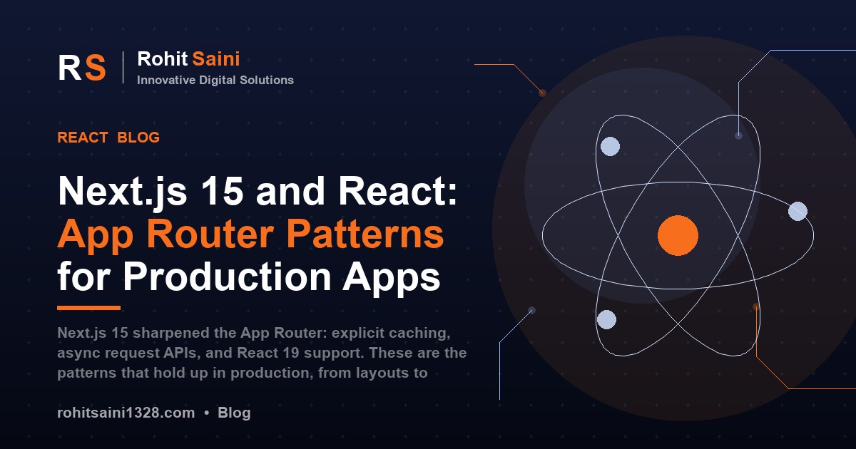 Next.js 15 and React: App Router Patterns for Production Apps