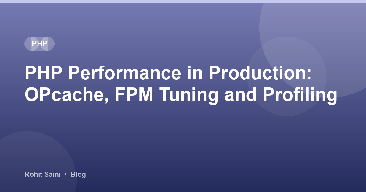 PHP Performance in Production: OPcache, FPM Tuning and Profiling