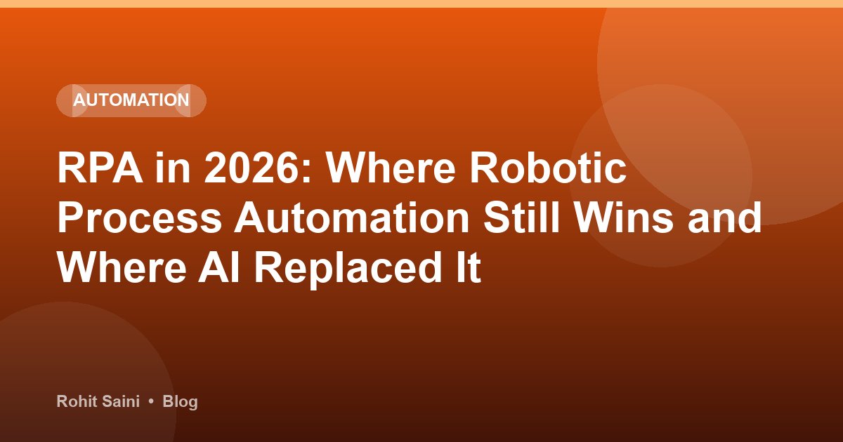 RPA in 2026: Where Robotic Process Automation Still Wins and Where AI Replaced It