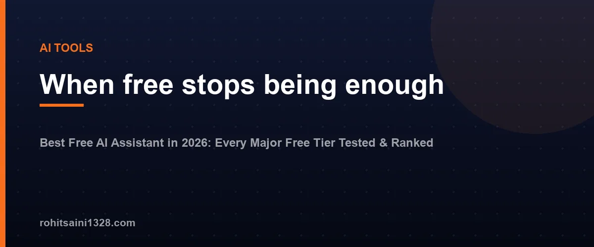 When free stops being enough โ Best Free AI Assistant in 2026: Every Major Free Tier Tested & Ranked