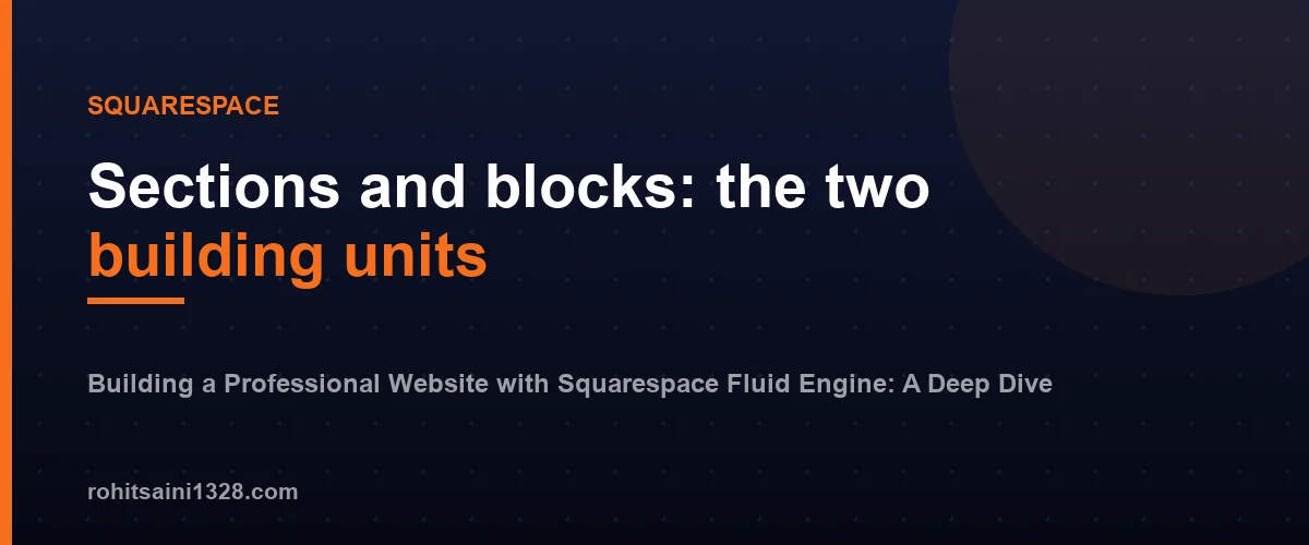 Sections and blocks: the two building units β Building a Professional Website with Squarespace Fluid Engine: A Deep Dive