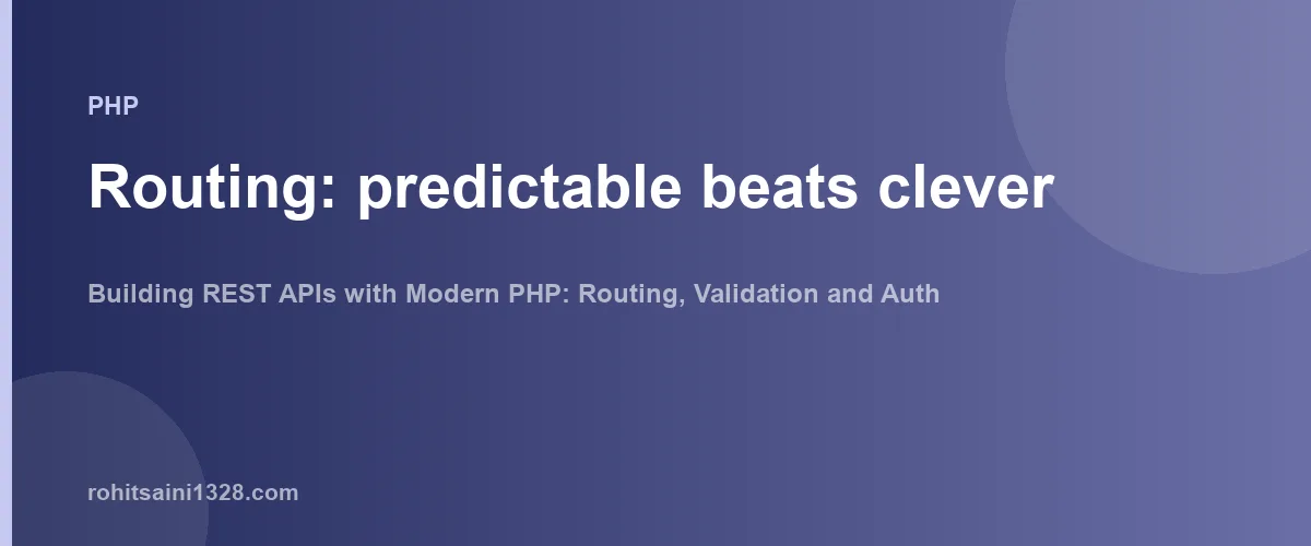 Routing: predictable beats clever — Building REST APIs with Modern PHP: Routing, Validation and Auth