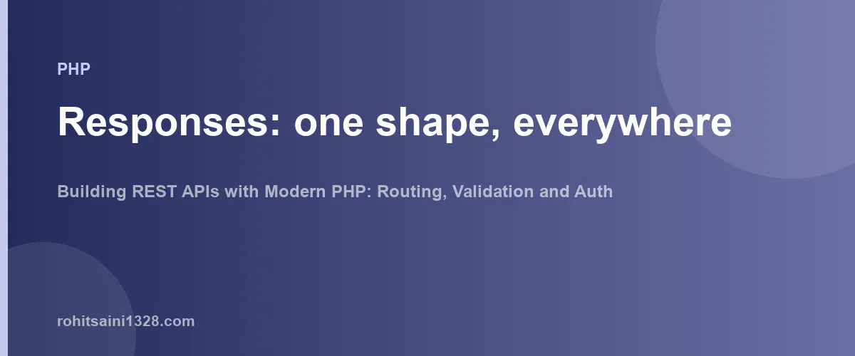 Responses: one shape, everywhere — Building REST APIs with Modern PHP: Routing, Validation and Auth