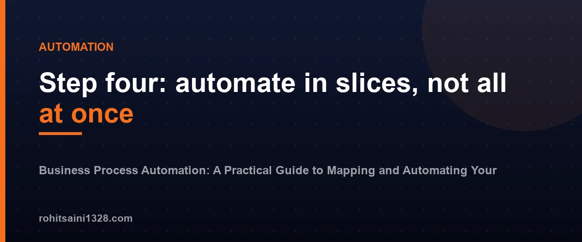 Step four: automate in slices, not all at once — Business Process Automation: A Practical Guide to Mapping and Automating Your Processes
