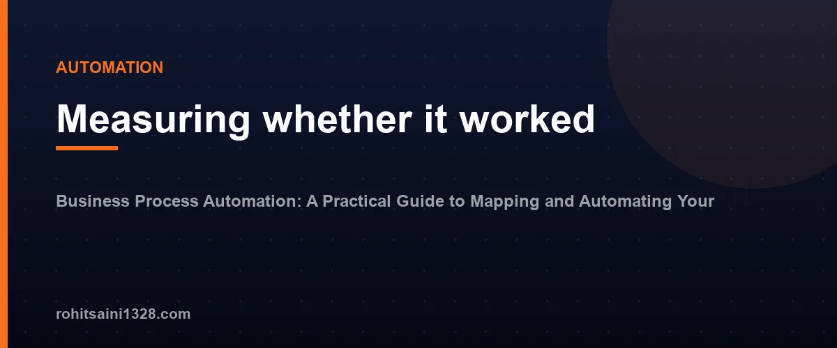 Measuring whether it worked — Business Process Automation: A Practical Guide to Mapping and Automating Your Processes