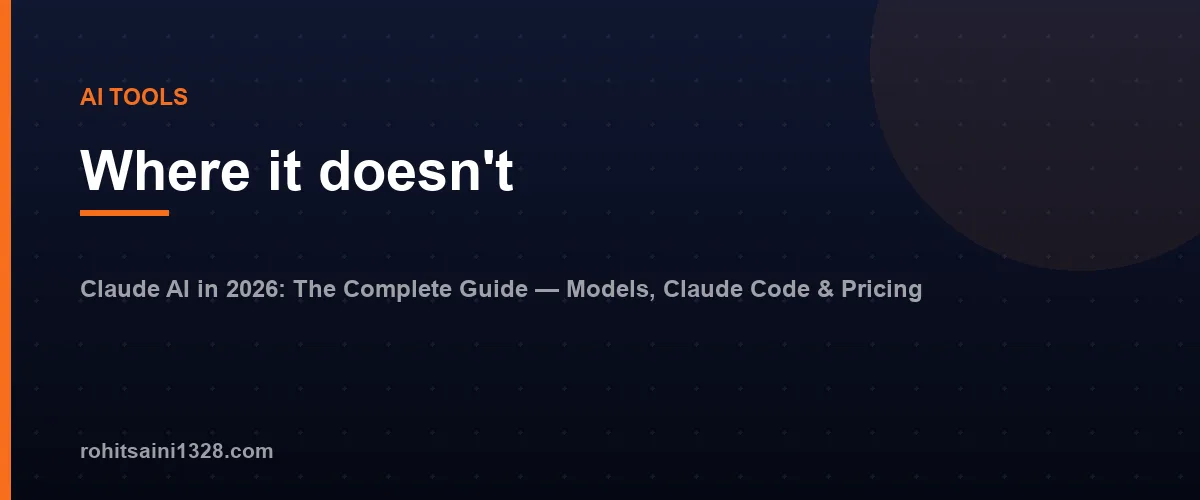 Where it doesn't — Claude AI in 2026: The Complete Guide — Models, Claude Code & Pricing