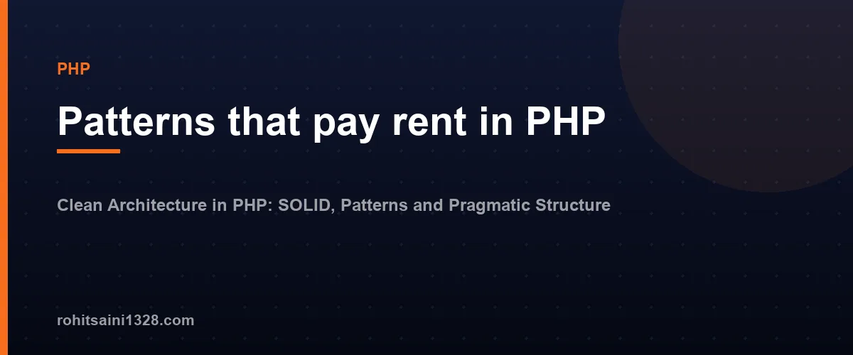 Patterns that pay rent in PHP — Clean Architecture in PHP: SOLID, Patterns and Pragmatic Structure