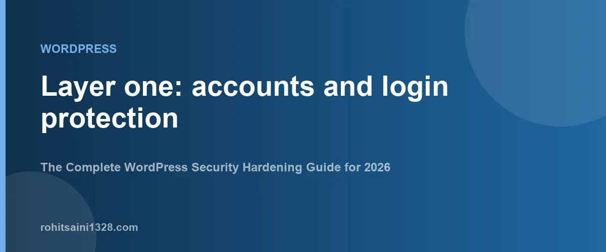 Layer one: accounts and login protection — The Complete WordPress Security Hardening Guide for 2026