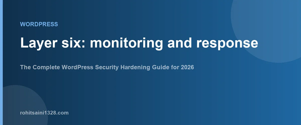 Layer six: monitoring and response — The Complete WordPress Security Hardening Guide for 2026