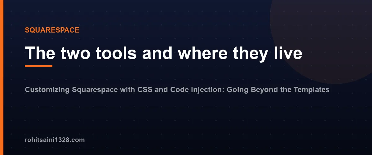 The two tools and where they live — Customizing Squarespace with CSS and Code Injection: Going Beyond the Templates