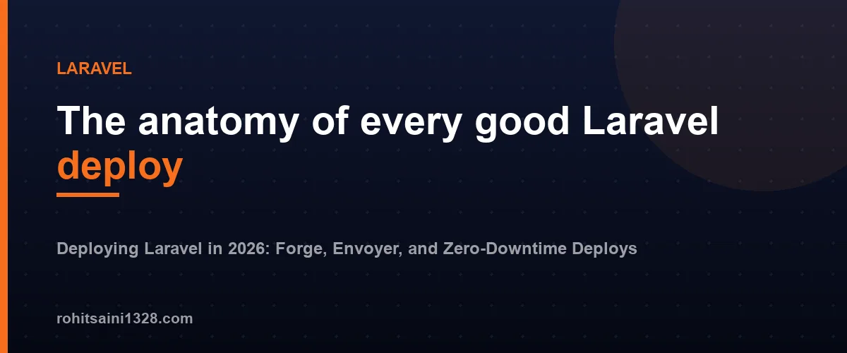 The anatomy of every good Laravel deploy โ Deploying Laravel in 2026: Forge, Envoyer, and Zero-Downtime Deploys