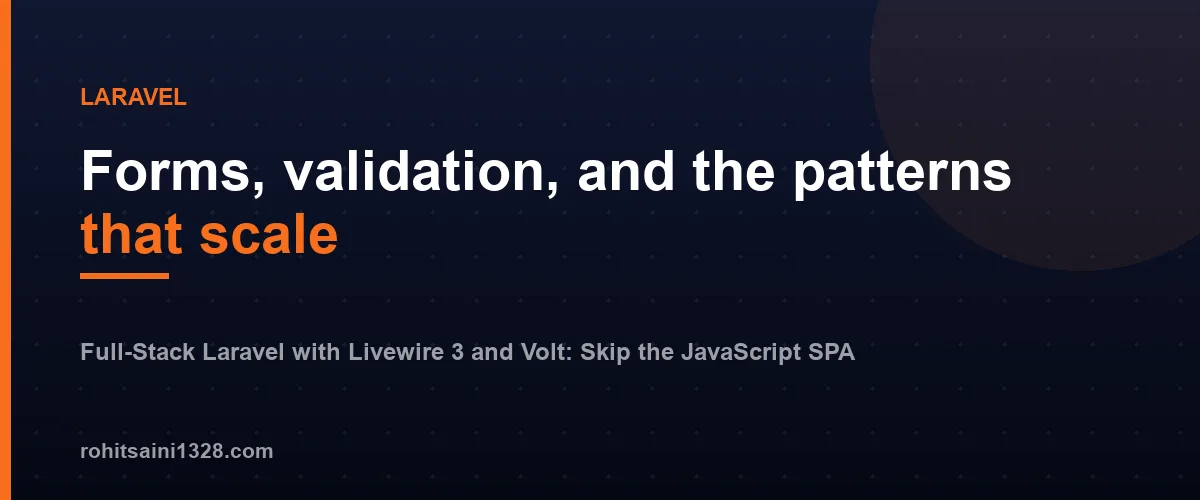 Forms, validation, and the patterns that scale — Full-Stack Laravel with Livewire 3 and Volt: Skip the JavaScript SPA