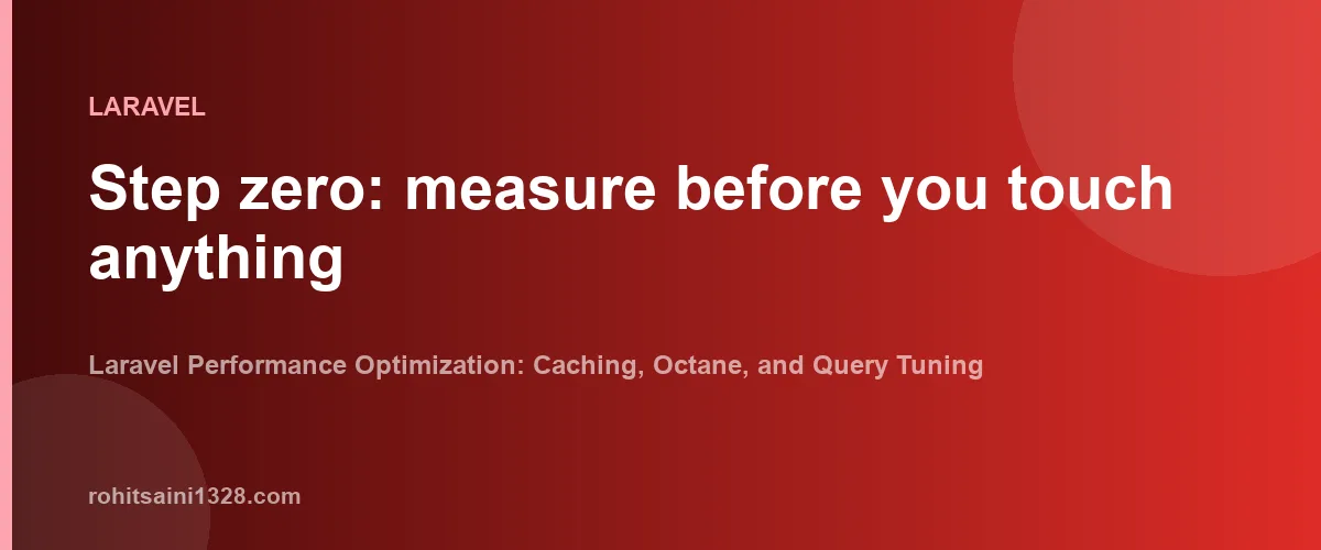 Step zero: measure before you touch anything β Laravel Performance Optimization: Caching, Octane, and Query Tuning