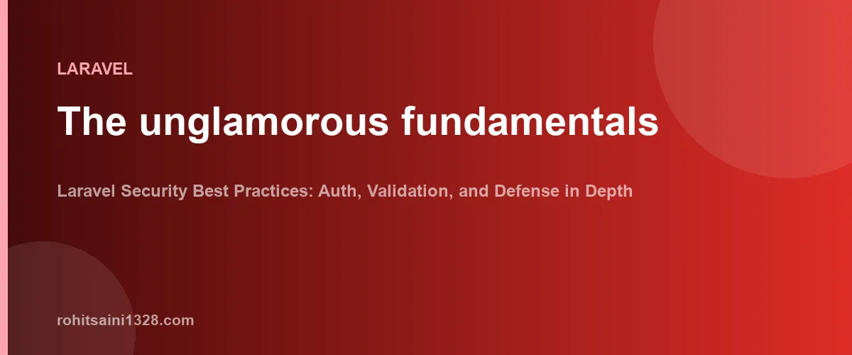 The unglamorous fundamentals β Laravel Security Best Practices: Auth, Validation, and Defense in Depth