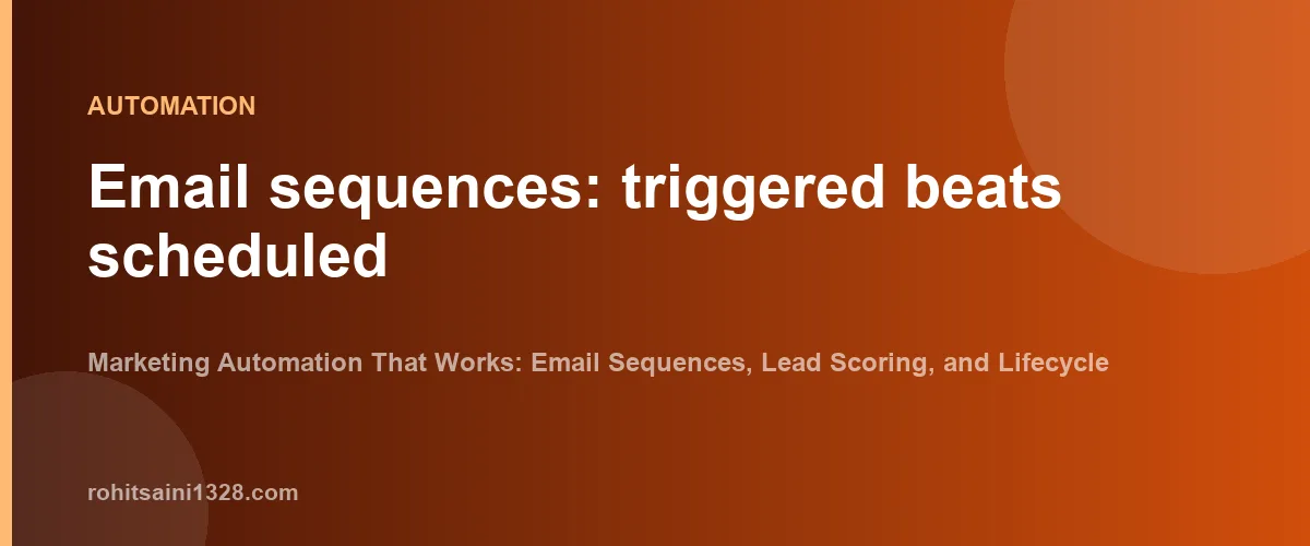 Email sequences: triggered beats scheduled — Marketing Automation That Works: Email Sequences, Lead Scoring, and Lifecycle Campaigns