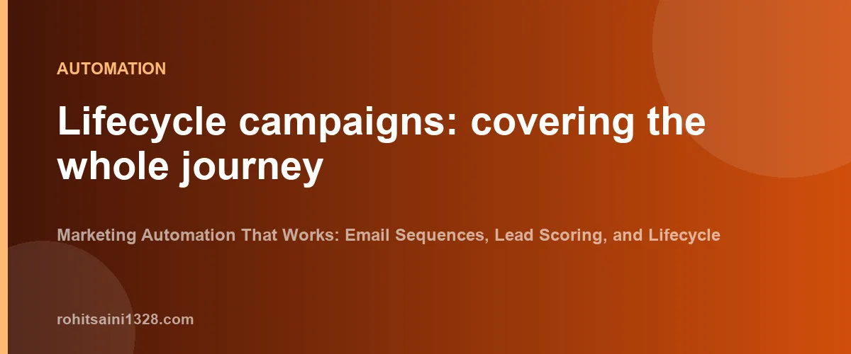 Lifecycle campaigns: covering the whole journey — Marketing Automation That Works: Email Sequences, Lead Scoring, and Lifecycle Campaigns