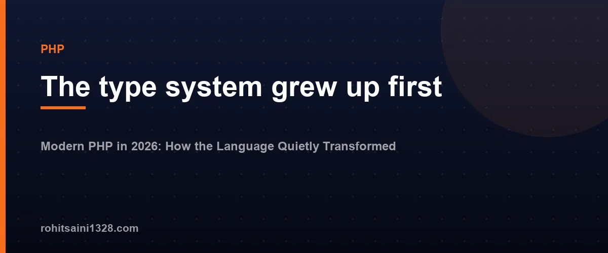 The type system grew up first β Modern PHP in 2026: How the Language Quietly Transformed