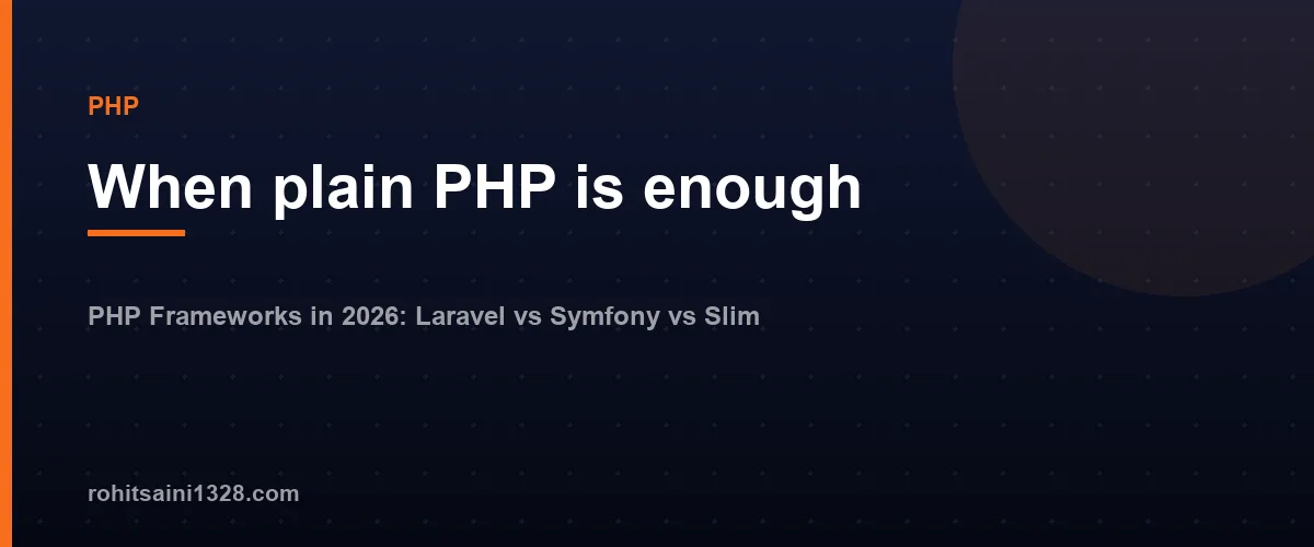 When plain PHP is enough — PHP Frameworks in 2026: Laravel vs Symfony vs Slim