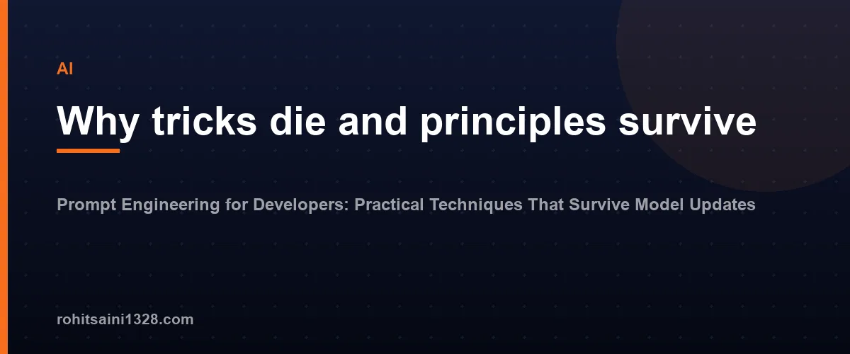 Why tricks die and principles survive — Prompt Engineering for Developers: Practical Techniques That Survive Model Updates