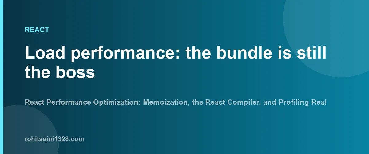 Load performance: the bundle is still the boss β React Performance Optimization: Memoization, the React Compiler, and Profiling Real Apps