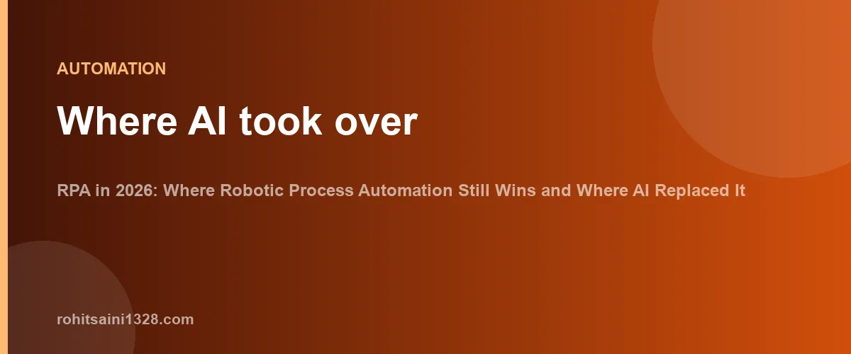Where AI took over β RPA in 2026: Where Robotic Process Automation Still Wins and Where AI Replaced It