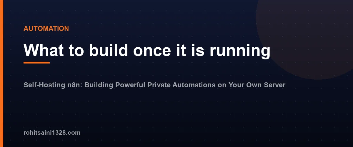 What to build once it is running โ Self-Hosting n8n: Building Powerful Private Automations on Your Own Server