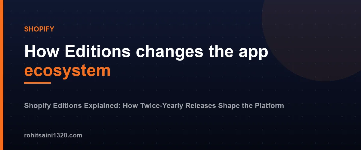 How Editions changes the app ecosystem β Shopify Editions Explained: How Twice-Yearly Releases Shape the Platform