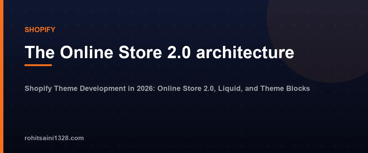 The Online Store 2.0 architecture โ Shopify Theme Development in 2026: Online Store 2.0, Liquid, and Theme Blocks