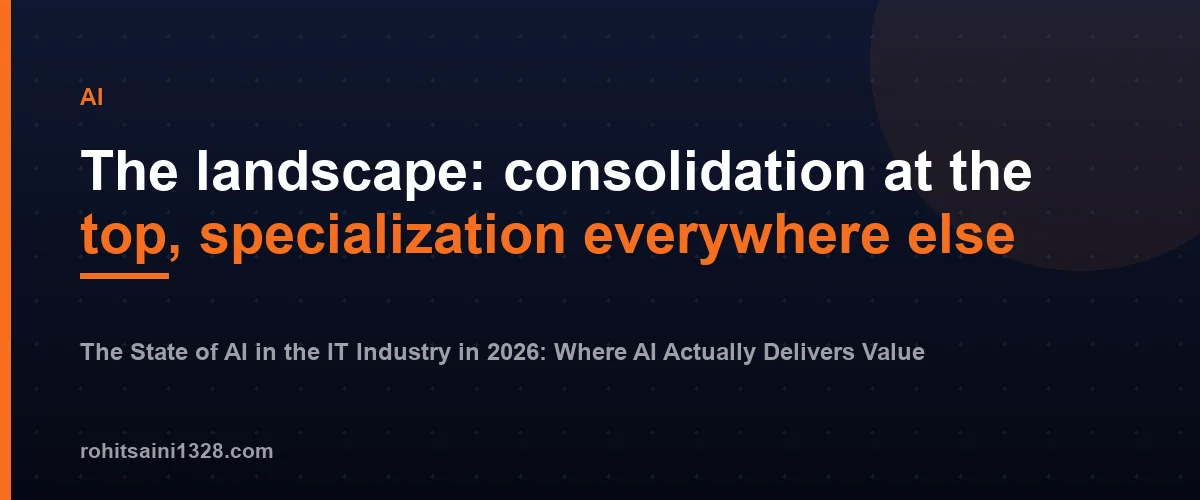The landscape: consolidation at the top, specialization everywhere else — The State of AI in the IT Industry in 2026: Where AI Actually Delivers Value