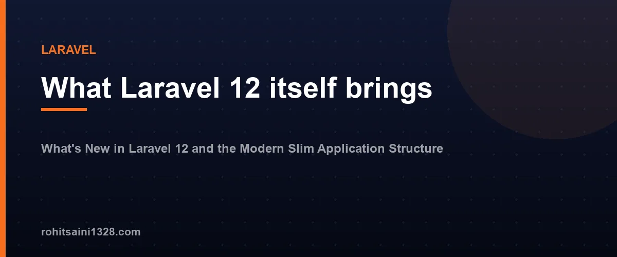 What Laravel 12 itself brings — What's New in Laravel 12 and the Modern Slim Application Structure