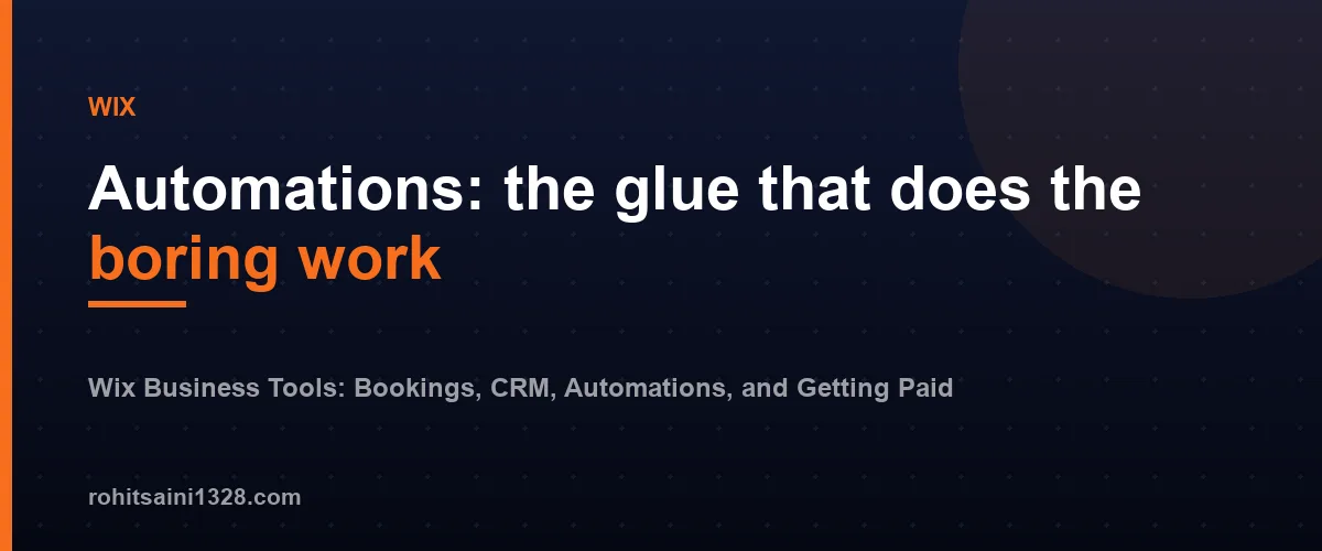 Automations: the glue that does the boring work โ Wix Business Tools: Bookings, CRM, Automations, and Getting Paid