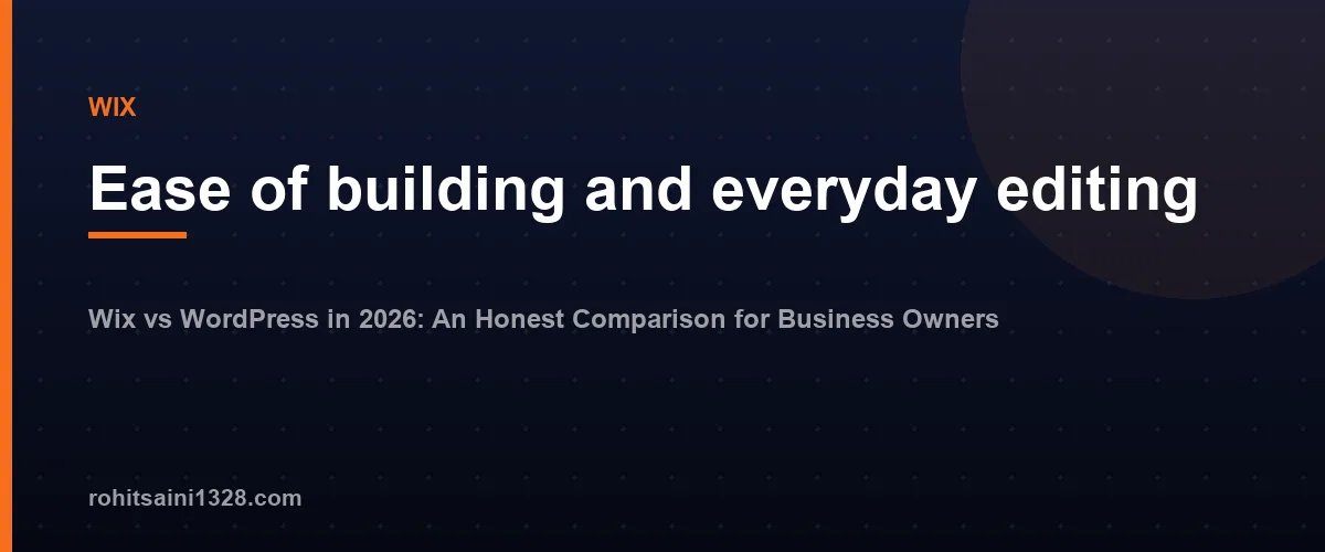 Ease of building and everyday editing — Wix vs WordPress in 2026: An Honest Comparison for Business Owners