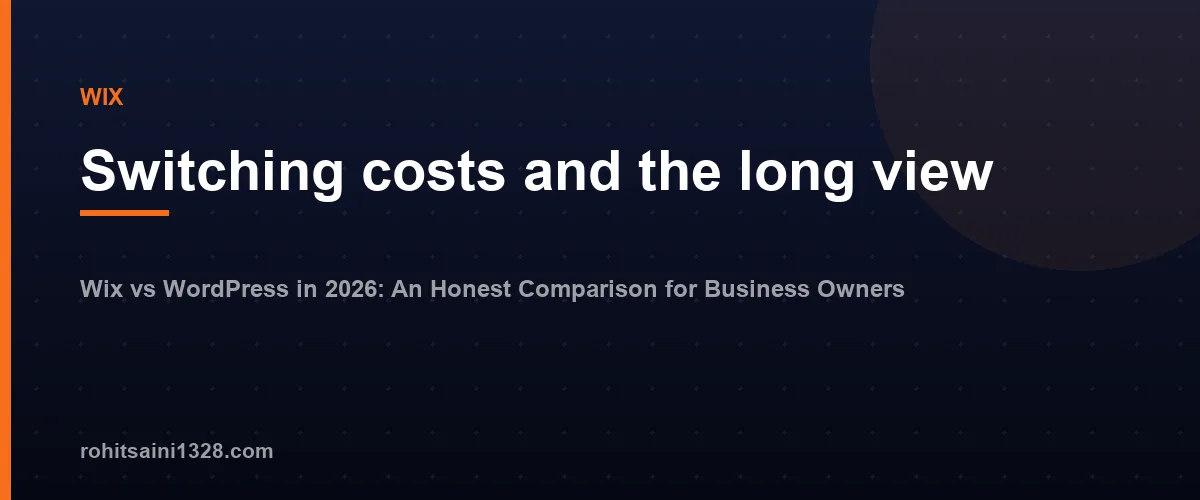 Switching costs and the long view — Wix vs WordPress in 2026: An Honest Comparison for Business Owners