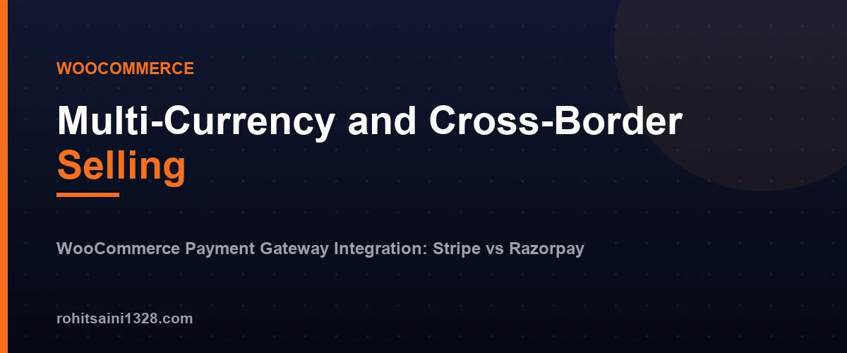 Multi-Currency and Cross-Border Selling — WooCommerce Payment Gateway Integration: Stripe vs Razorpay