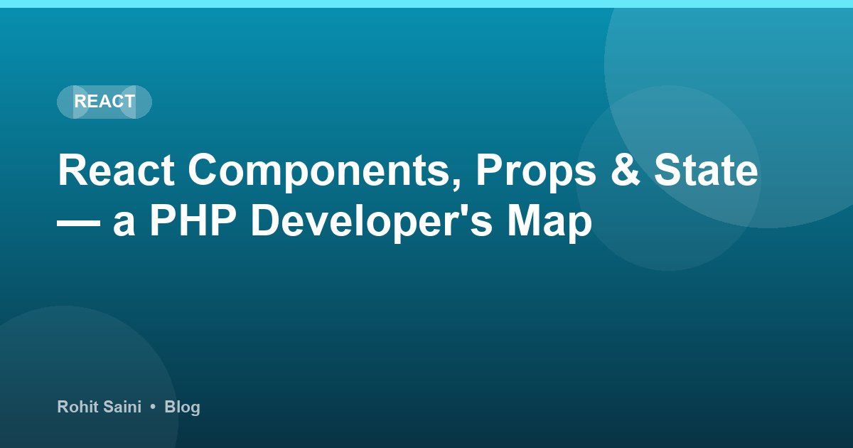 React component architecture for PHP developers — components, props, state, and useEffect explained with PHP analogies