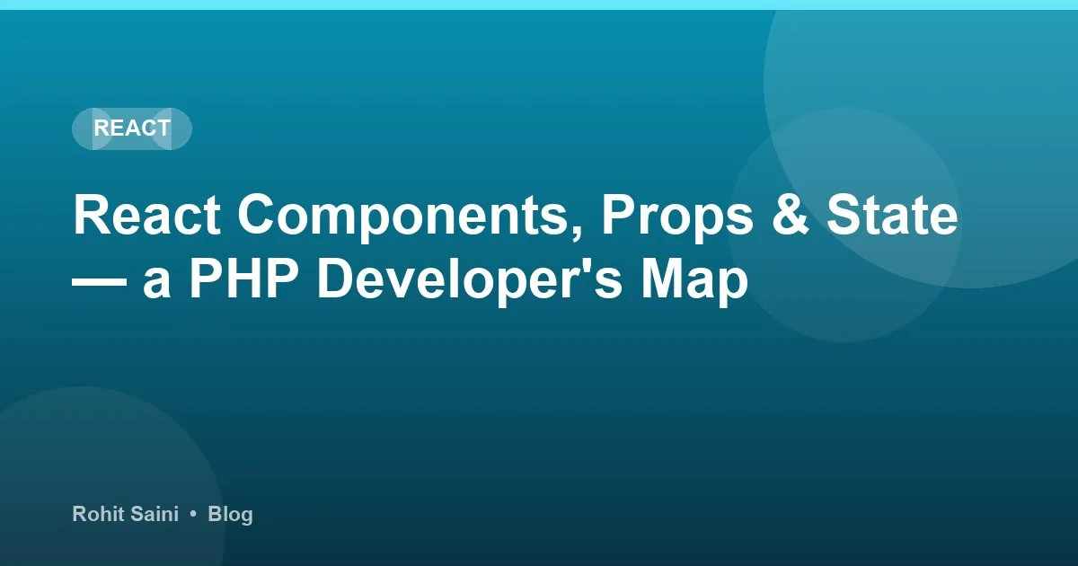 React component architecture for PHP developers — components, props, state, and useEffect explained with PHP analogies